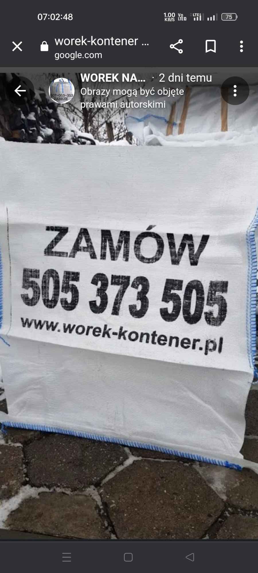 Bytom Radzionków Piekary Śląskie Worek na zdjęciu na wywóz gruzu Śląsk Piekary Śląskie - zdjęcie 1