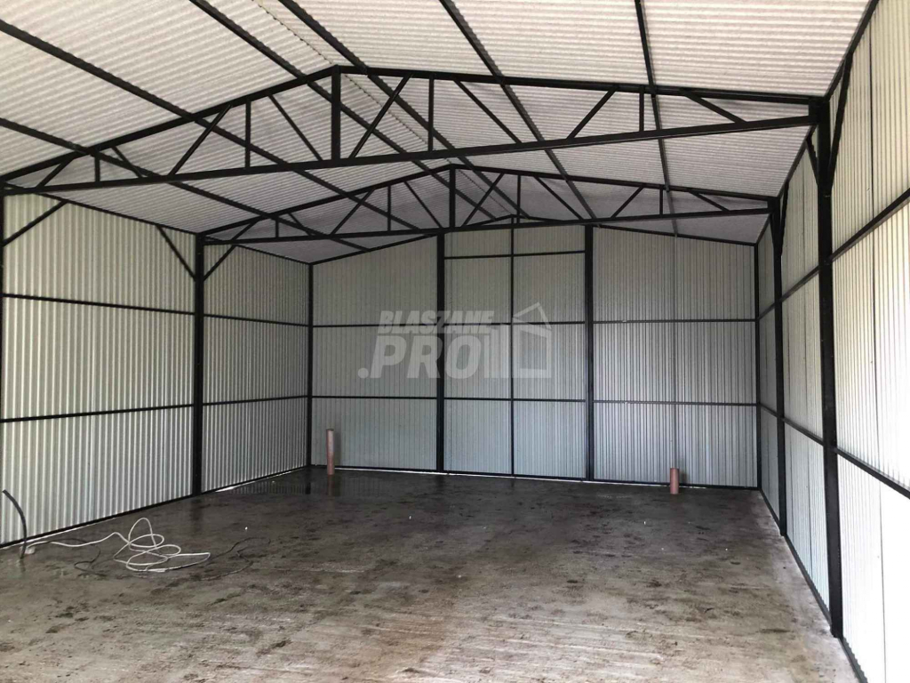 Hala Garaż blaszany 6x7 Brama dwuskrzydłowa antracyt dwuspad GP194 Włocławek - zdjęcie 8