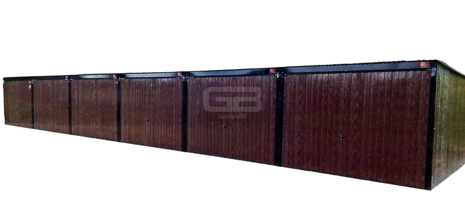 Garaż blaszany 18x5 - Brama uchylna - Ciemny brąz Dach  GB187 Miastko - zdjęcie 1