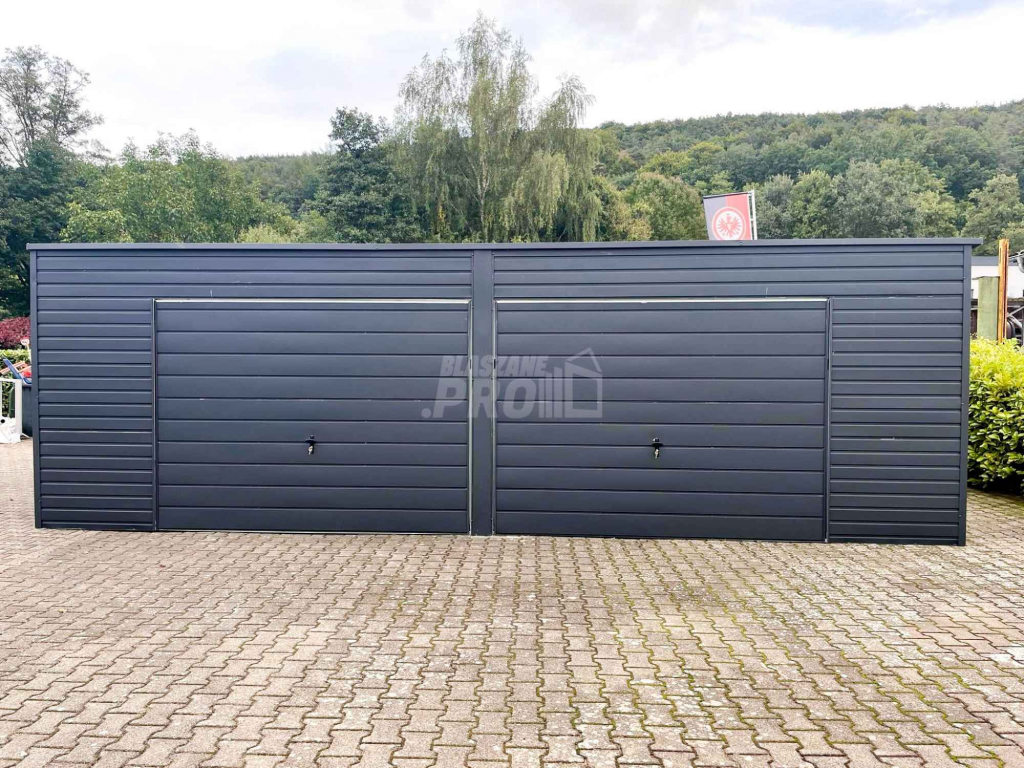 Garaż blaszany 8x8  Brama uchylna x2 + okno + drzwi  spad w tył GP160 Kostrzyn nad Odrą - zdjęcie 3