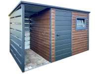 Schowek - domek ogrodowy 2,5x2m drewnopodobny - dach spad w tył ID1103