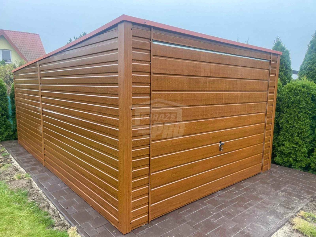 Garaż blaszany 3,5x6m brama drewnopodobny -  dach   GP672 Iława - zdjęcie 5