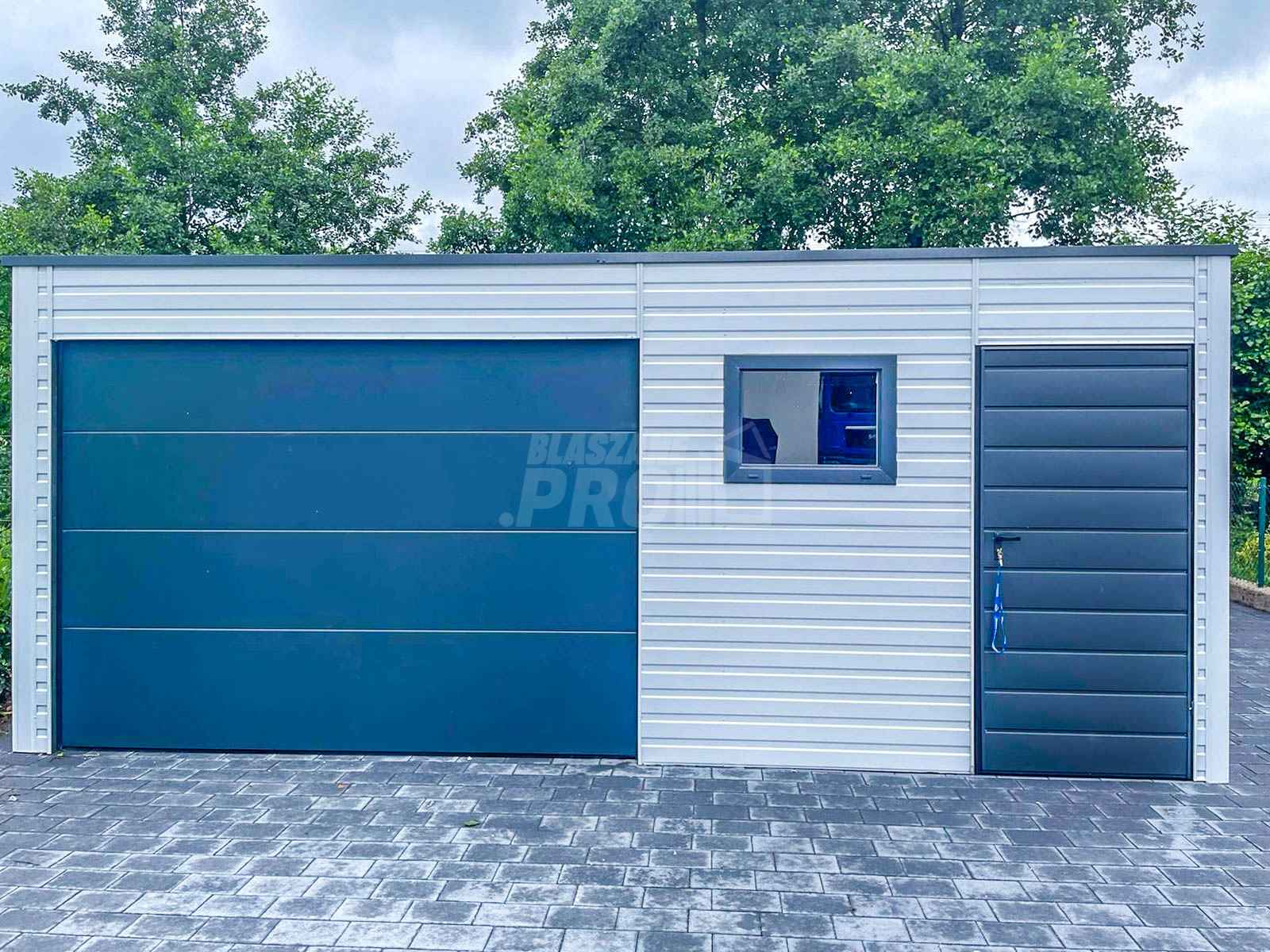 Garaż Blaszany 6,5x6m Brama Segmentowa 3x Okno Dach spad w tył GP412 Szczecin - zdjęcie 7