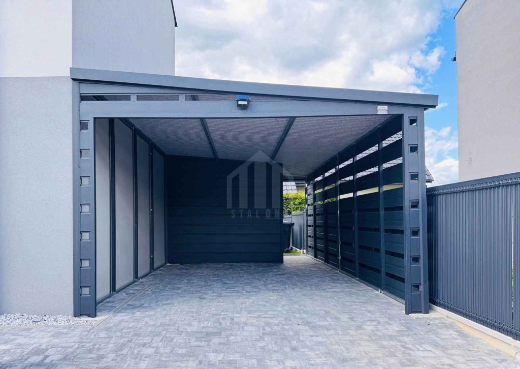 Carport wiata samochodowa 3,5x6 m  drzwi okno dach SO217 Wisła - zdjęcie 5