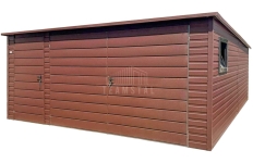 Garaż blaszany 5x5 m - brama dwuskrzydłowa - drzwi - okno dach TS1305