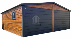 Garaż blaszany 6x5m - 2x brama uchylna - okno SO129