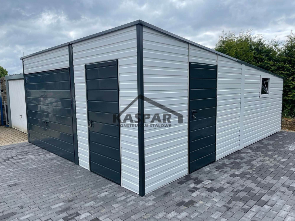 Garaż blaszany 5x6 2x Brama uchylna  biały spad w tył  GP121 Przemyśl - zdjęcie 10