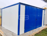 GARAŻ BLASZANY 4m x 5m pion spad w tył Brama niebieski + biały GB159 Gdańsk - zdjęcie 5