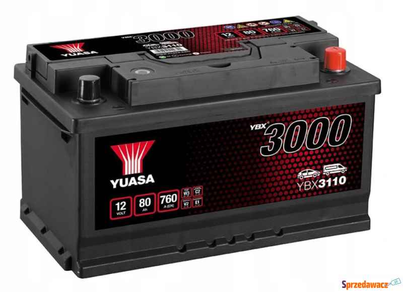 Akumulator Yuasa Standard 12V 80Ah 760A Prawy Plus Łomża - zdjęcie 1