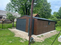 Garaż Blaszany dwuspadowy 5×7 Ciemny Orzech PREMIUM Tczew - zdjęcie 3