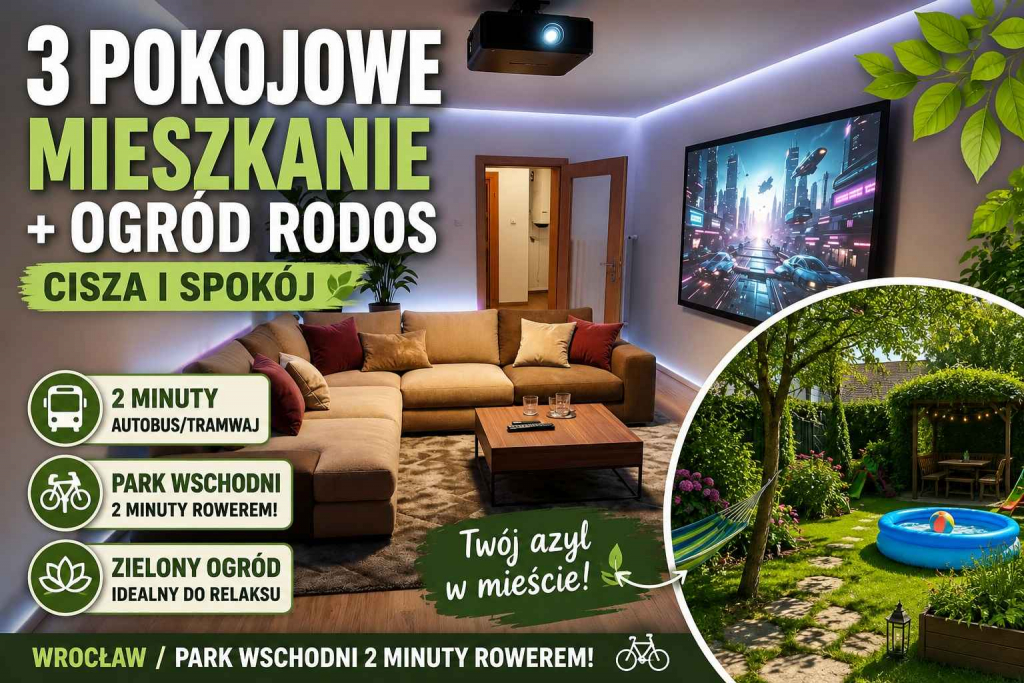 3pok, 49met, okolice Gliwickiej ROZKŁAD/PIWNICA/OGRÓD (Wrocław) Krzyki - zdjęcie 1