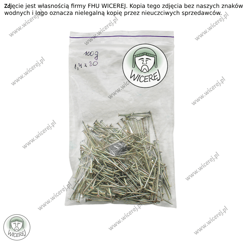 Gwoździe do zbijania ramek 1,4 x 30mm - 100g stal ocynkowana Jaśliska - zdjęcie 4