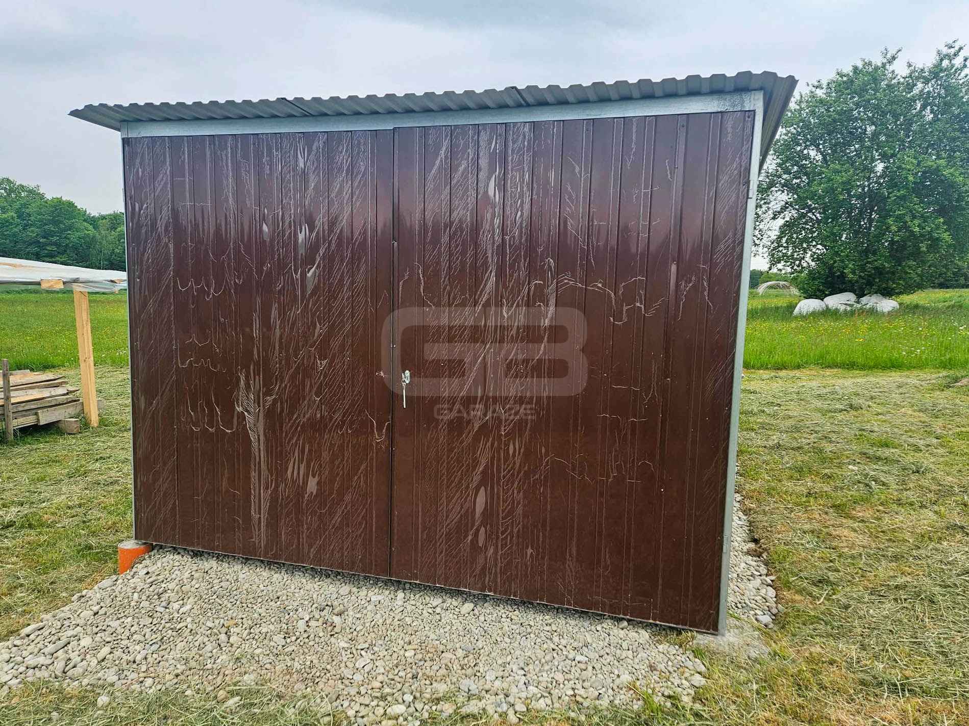 Garaż blaszany 3x5m wolnostojący - brama - ciemny brąz GB148 Radom - zdjęcie 4