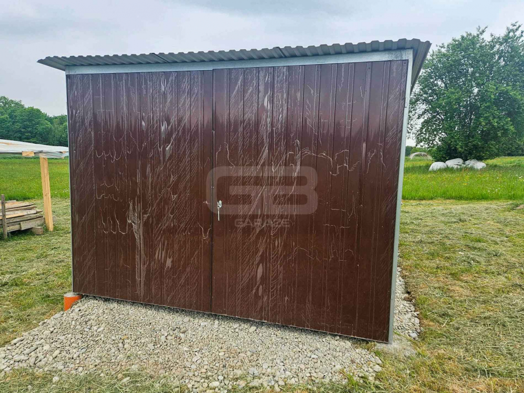Garaż blaszany 3x5m wolnostojący - brama - ciemny brąz GB148 Radom - zdjęcie 4