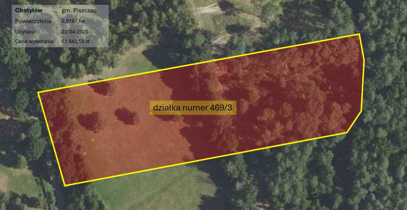 8 działek, licytacja komornicza, inwestycyjne Chotyłów - zdjęcie 3