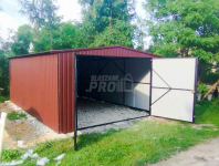 Garaż blaszany 4x7 Brama Brąz Dach dwuspadowy - wolnostojący GP206 Lubartów - zdjęcie 4