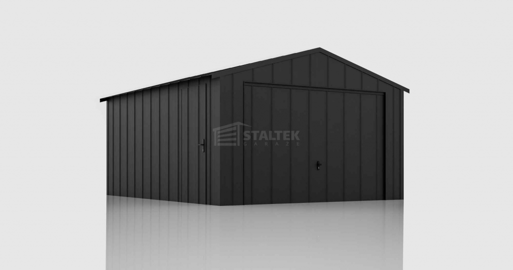 Garaż blaszany 4x5m - brama uchylna drzwi blacha na rąbek dach ST204 Chojnice - zdjęcie 2