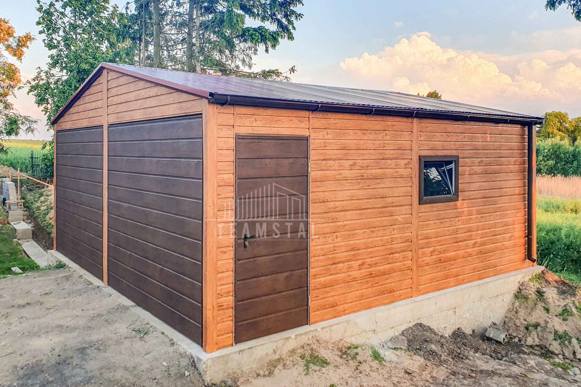 Garaż Blaszany 6x6m 2x Brama Uchylna 2x Okna Drzwi Rynny TS708 Sieradz - zdjęcie 5