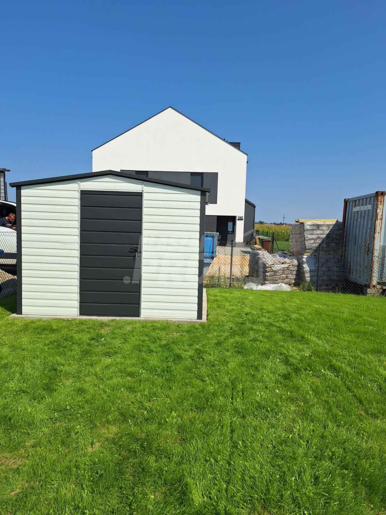 Schowek  Domek ogrodowy  3x3m antracyt - biały - dach dwuspadowy GP456 Bełchatów - zdjęcie 4