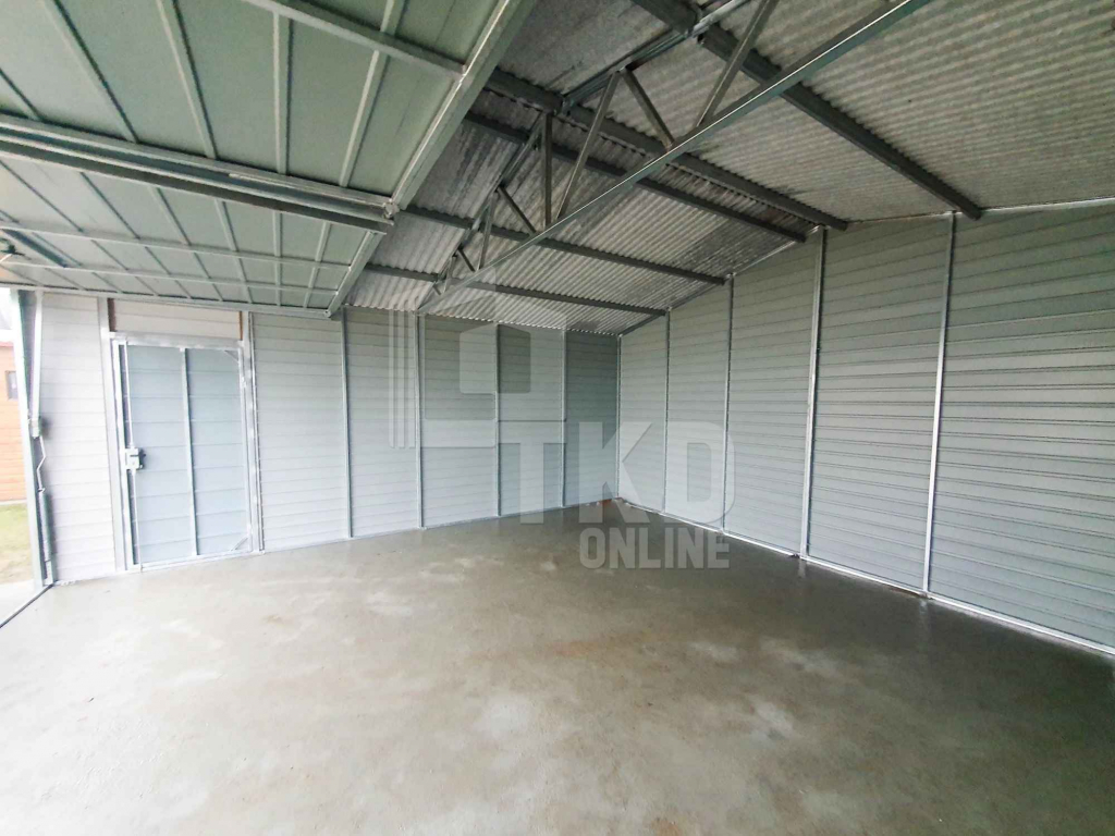 Garaż Blaszany 6x6  Brama uchylna drewnopodobny dach dwuspadowy TKD201 Grunwald - zdjęcie 8