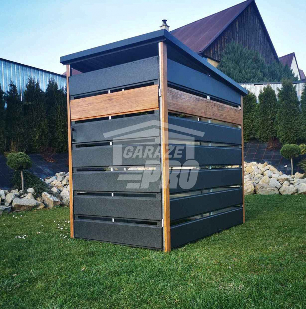 Wiata śmietnikowa spad tył 0,8x1,3m antracyt Schowek ogrodowy GP289 Gdynia - zdjęcie 3