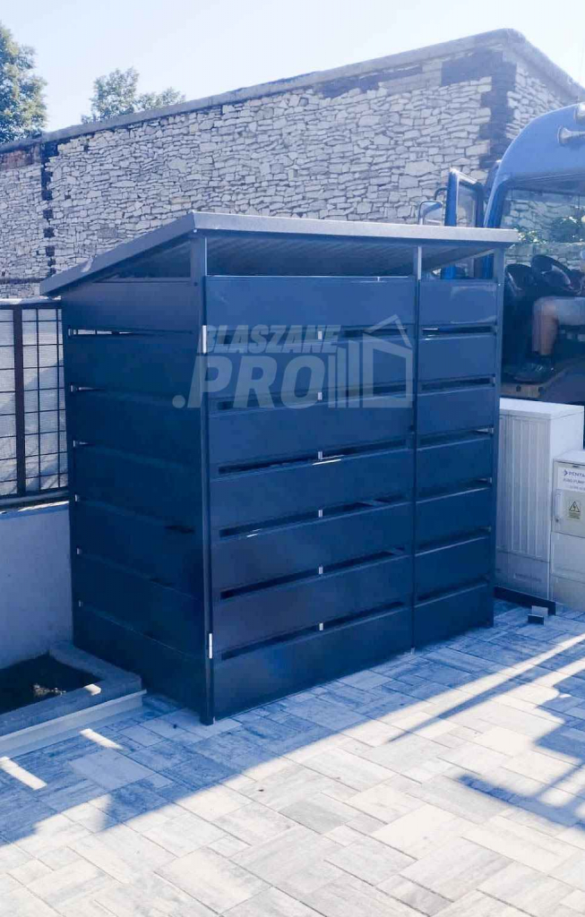 Wiata śmietnikowa spad tył 1,5x0,5m Antracyt Schowek ogrodowy  GP216 Grudziądz - zdjęcie 2