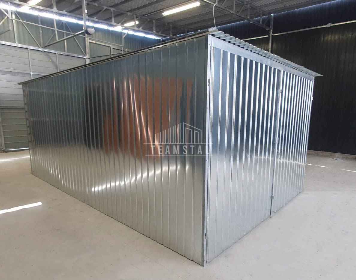 Garaż blaszany 3x5m - brama dwuskrzydłowa - ocynk - dach TS1097 Białystok - zdjęcie 4