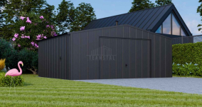 Garaż blaszany 6x6 brama uchylna drzwi blacha na rąbek dach TS1090 Mysłakowice - zdjęcie 3