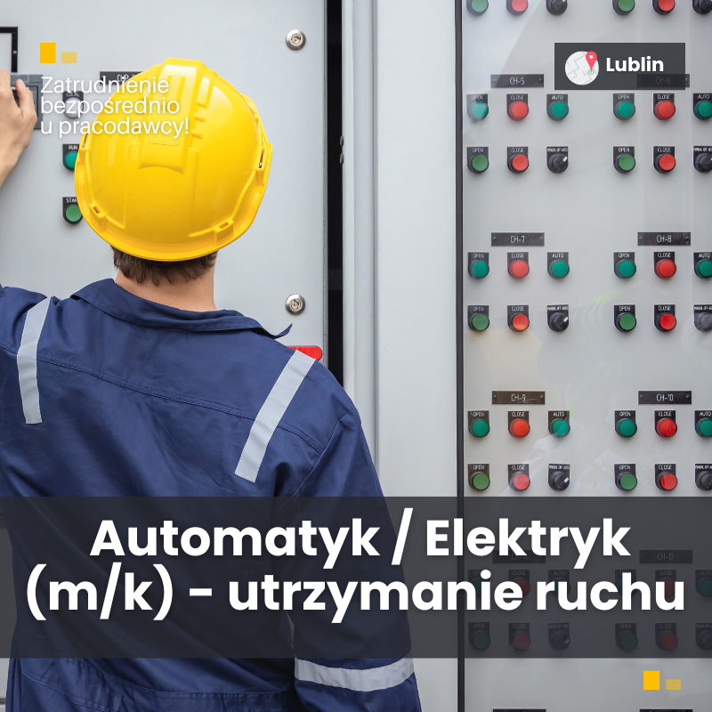 Automatyk / Elektryk – Utrzymanie Ruchu (m/k) Nowe Miasto - zdjęcie 1