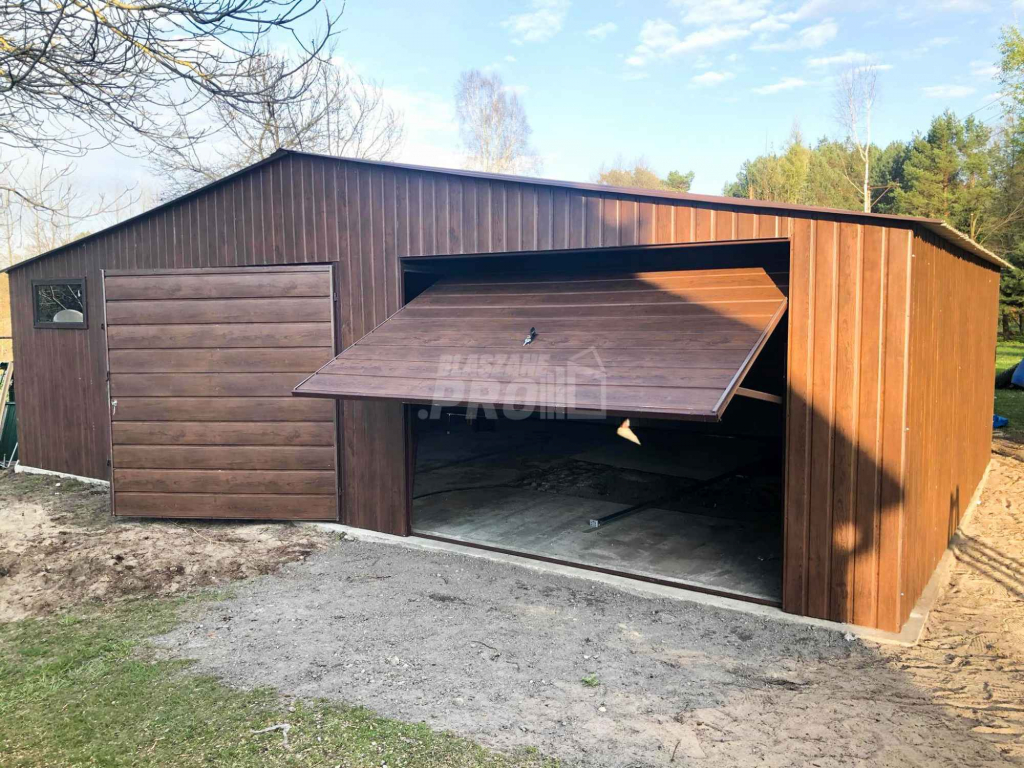 Garaż blaszany 9x6 2x Brama okno drewnopodobny Dach dwuspadowy GP137 Chełm - zdjęcie 9