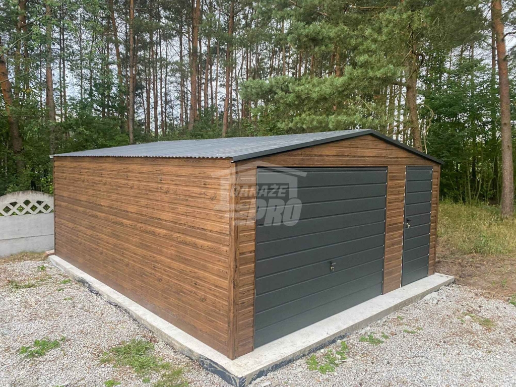Garaż blaszany 5x6m - brama - drzwi - okno  drewnopodobny  dach GP653 Gniezno - zdjęcie 3