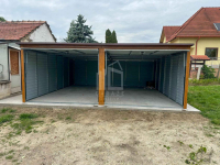 Garaż blaszany 6x6m 2x brama uchylna drewnopodobny rynna dach ID1037 Grudziądz - zdjęcie 2
