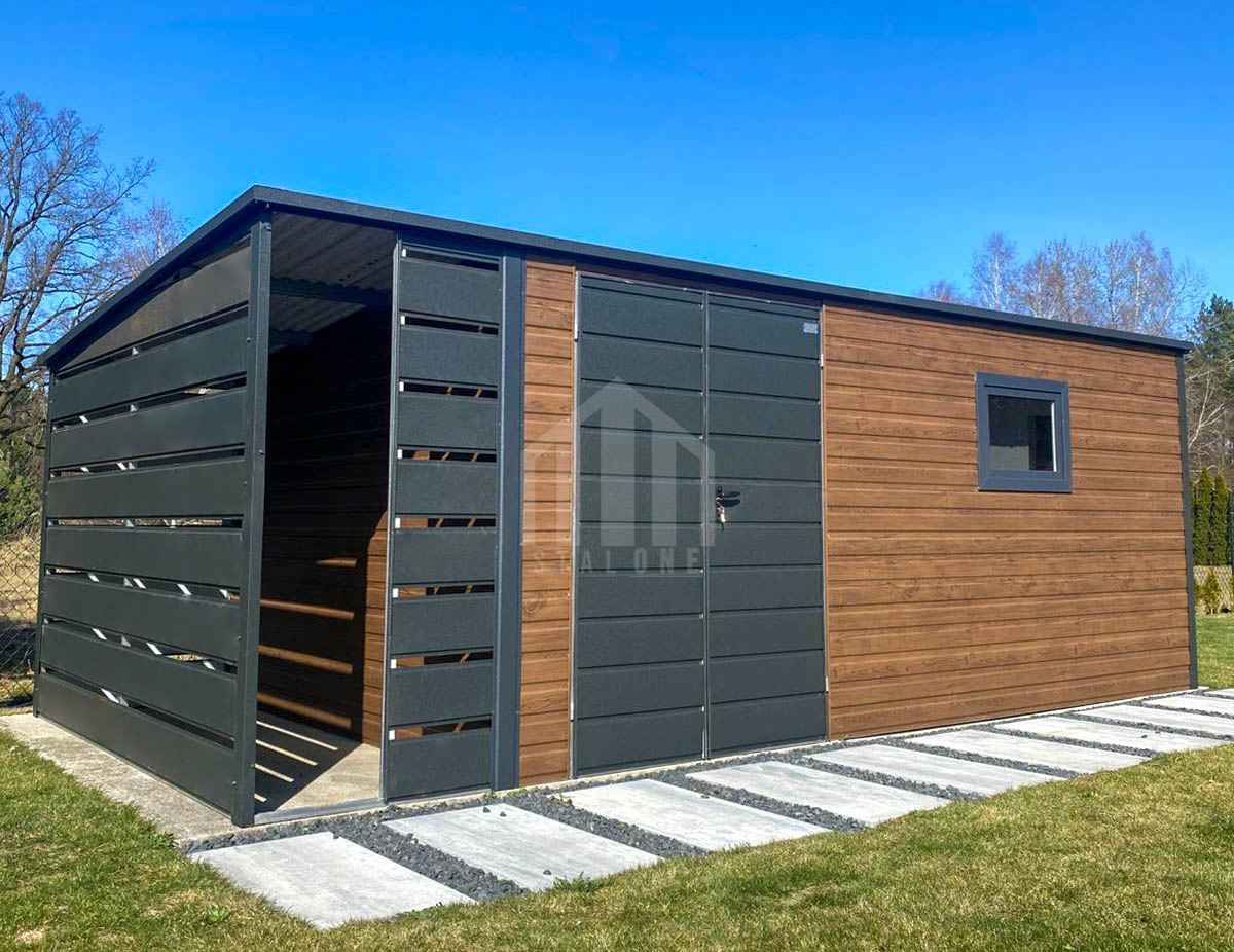 Schowek domek ogrodowy 5,5x3 + wiata 1m brama okno dach SO209 Gdynia - zdjęcie 3