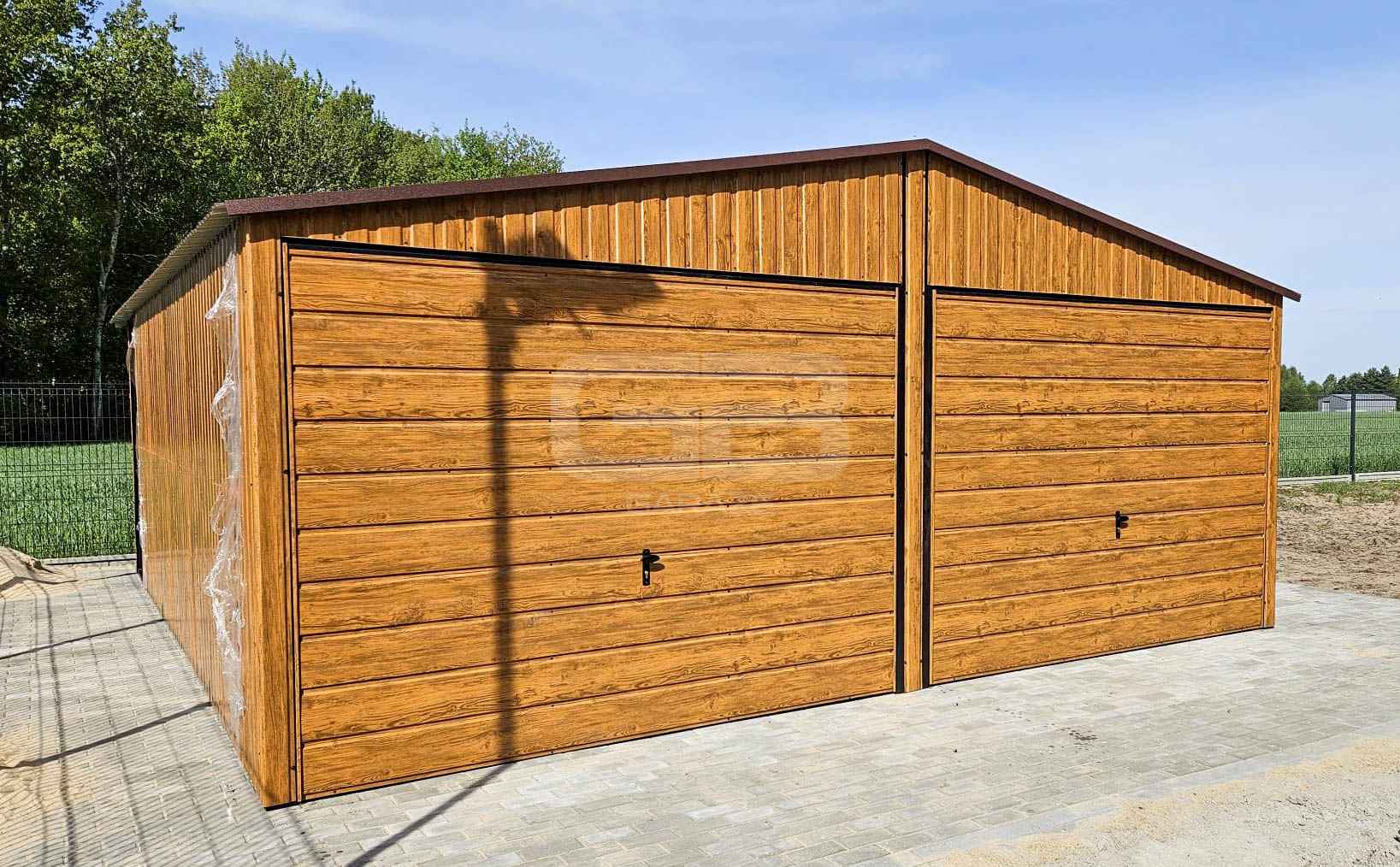 Garaż blaszany 6x6m + wiata 6x1m wolnostojący 2x brama drzwi GB182 Police - zdjęcie 4