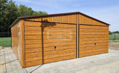 Garaż blaszany 6x6m + wiata 6x1m wolnostojący 2x brama drzwi GB182 Police - zdjęcie 4