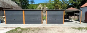 Garaż blaszany 6x6 m - 2x brama uchylna drewnopodobny  dach  TS1318 Przasnysz - zdjęcie 2
