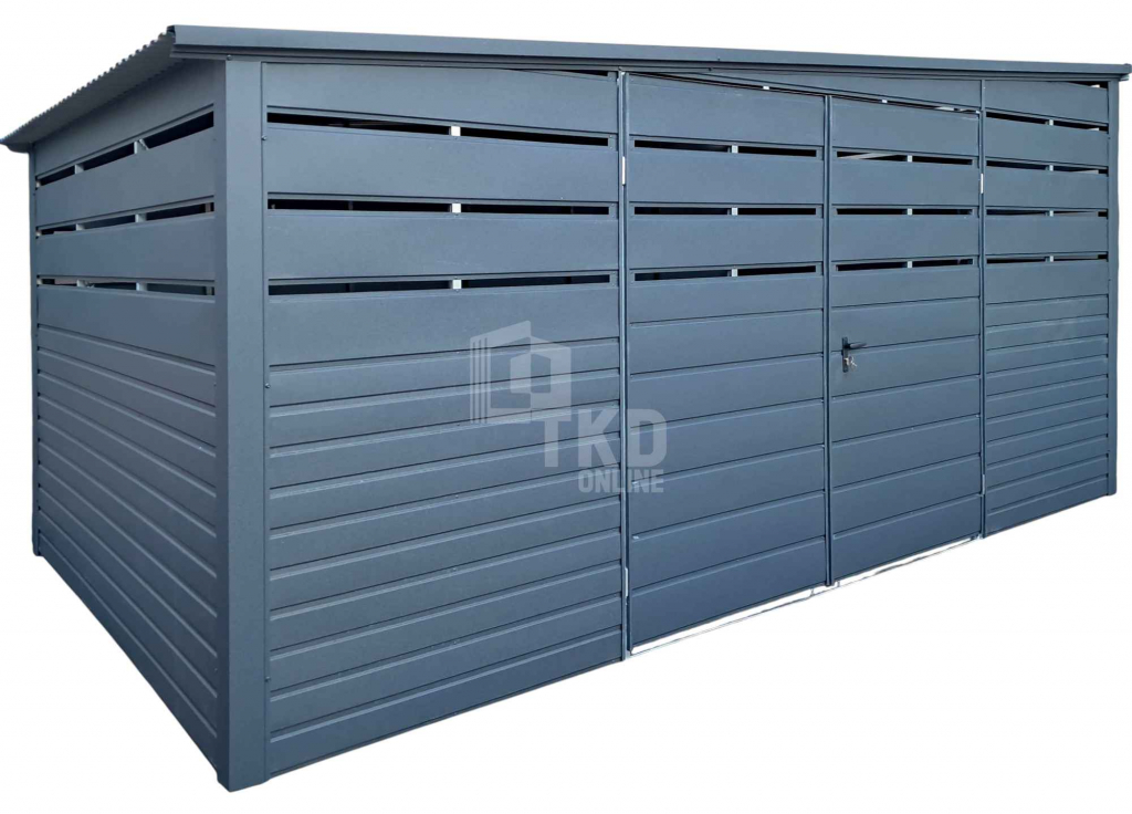 Wiata śmietnikowa - Schowek 4,5x2m - brama dwuskrzydłowa  dach  TKD393 Kwidzyn - zdjęcie 1