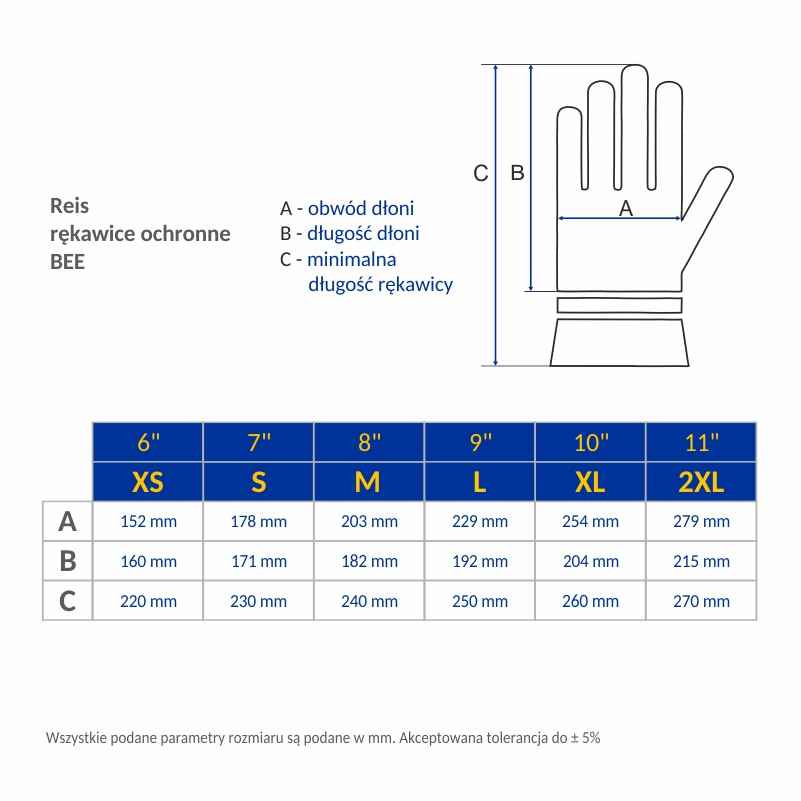 Skórzane Rękawice Pszczelarskie Długie Rozmiar XS,S,M,L,XL, XXL Jaśliska - zdjęcie 8
