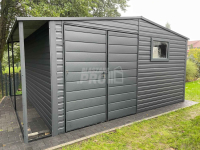 Domek Ogrodowy 4x4  + wiata antracyt drzwi 2x okno dwuskrzydłowe GP236 Słupsk - zdjęcie 3