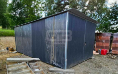 Garaż blaszany 3×5 m – II gatunek – idealny na budowę brama dach GB116