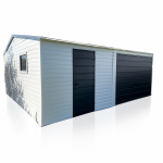 Garaż Blaszany, Blaszak 7x5m Biały RAL Ciemny Grafit MAT PREMIUM