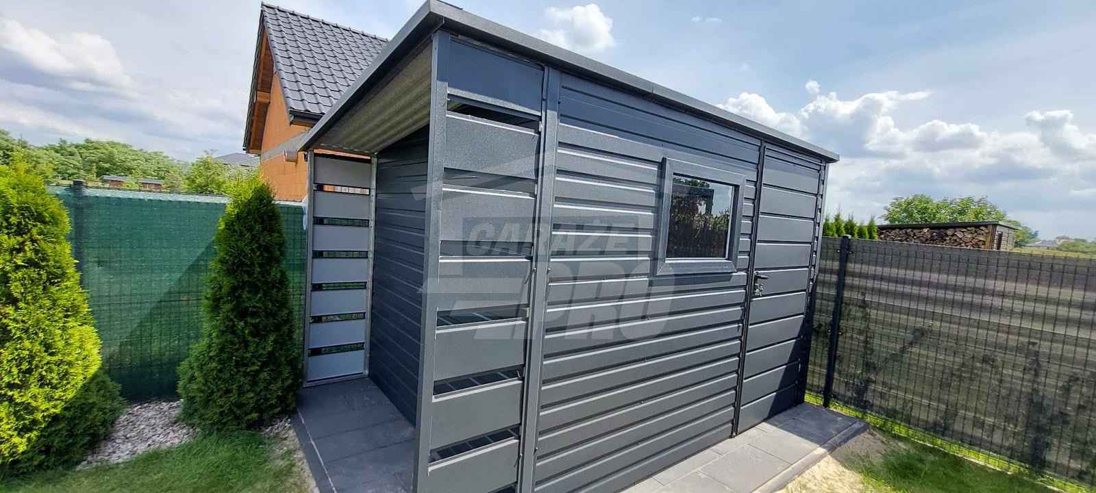 Schowek - domek ogrodowy 2,5x2,5m + wiata 0,5m drzwi okno dach GP457 Lubin - zdjęcie 2