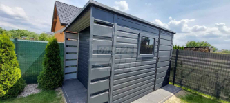 Schowek - domek ogrodowy 2,5x2,5m + wiata 0,5m drzwi okno dach GP457 Lubin - zdjęcie 2