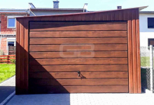 Garaż blaszany 3,5x5 Brama uchylna - kolor drewnopodobny  GB131 Chodzież - zdjęcie 2