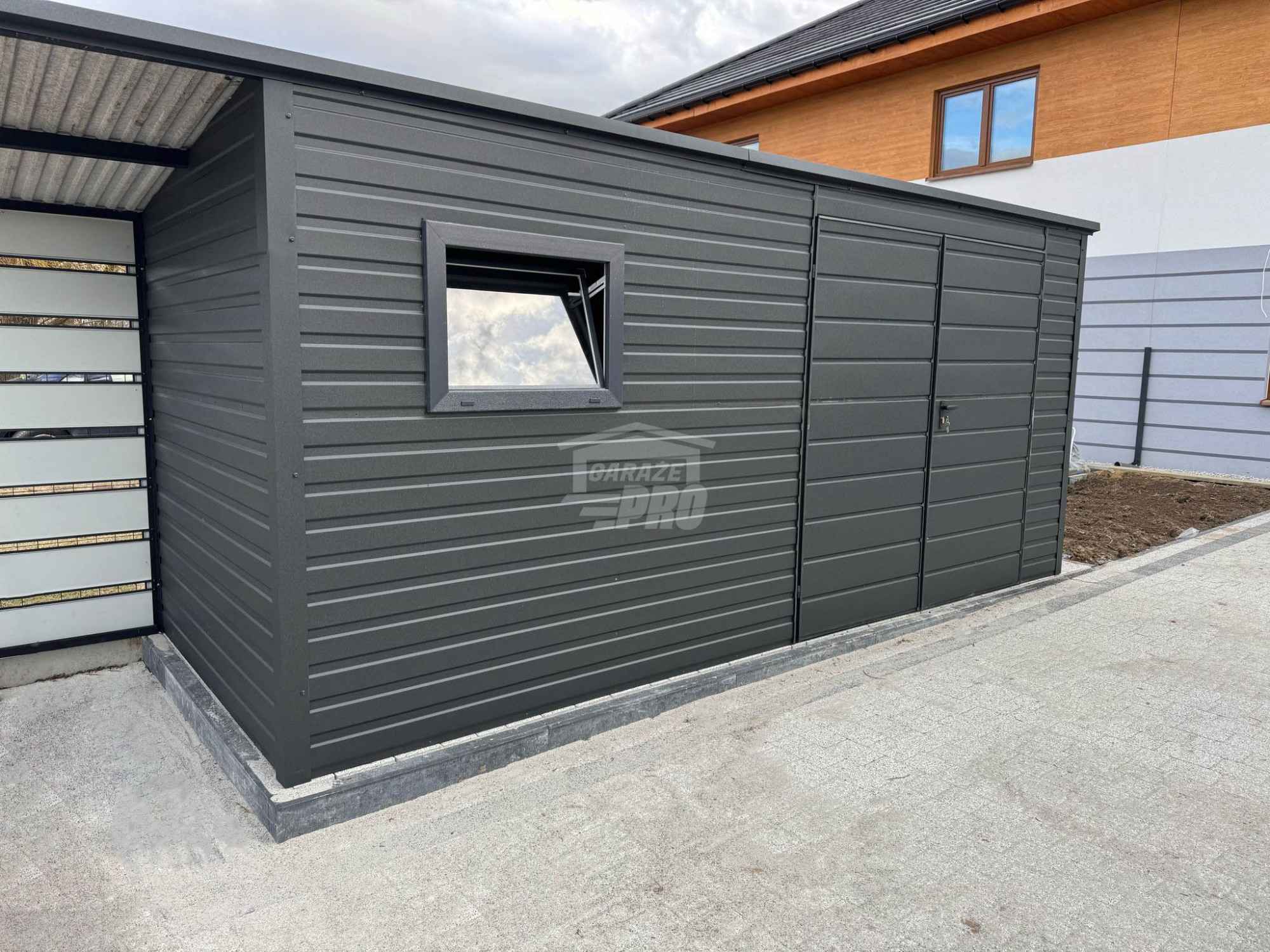 Schowek Domek Ogrodowy 5x2m wiata 1m Drzwi  okno dach spad w tył GP550 Inowrocław - zdjęcie 3