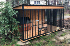 Kojec dla psów 3x2m Wiatrołap Drewniana podłoga Uchwyt na miski GP397 Inowrocław - zdjęcie 2