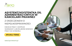 Asystent/ka ds. administracyjnych w kancelarii z orzeczeniem Warszawa