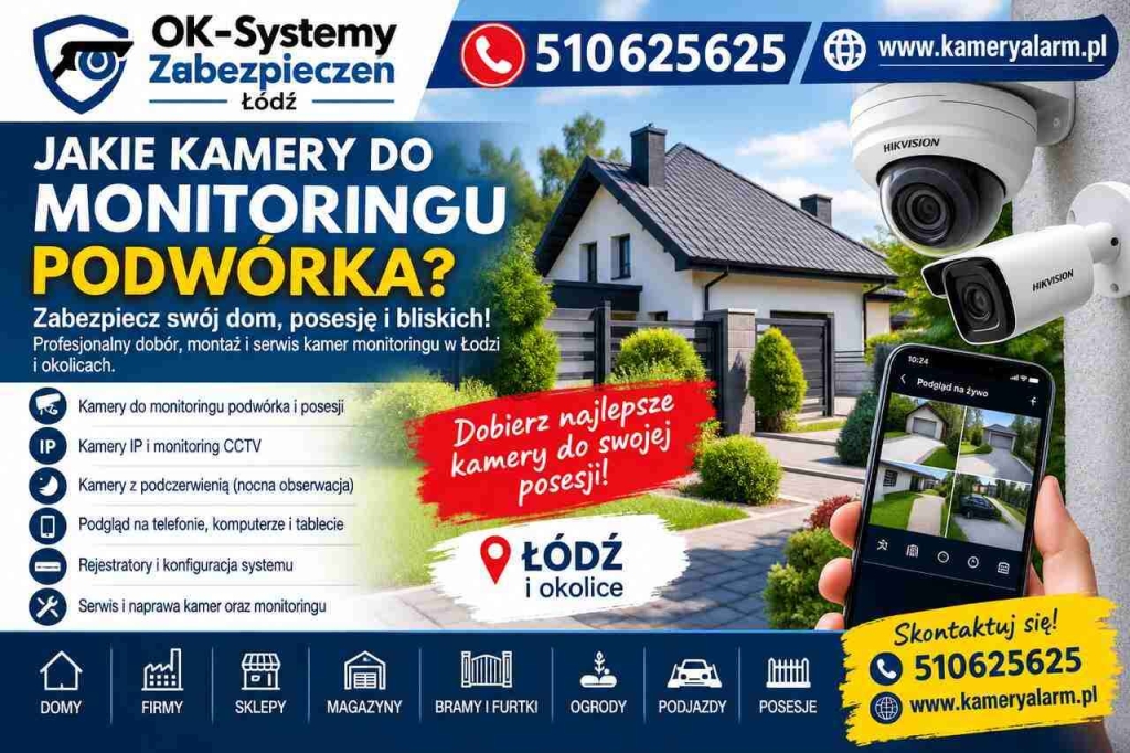 JAKIE KAMERY DO MONITORINGU PODWÓRKA? – MONTAŻ KAMER ŁÓDŹ I OKOLICE Widzew - zdjęcie 1