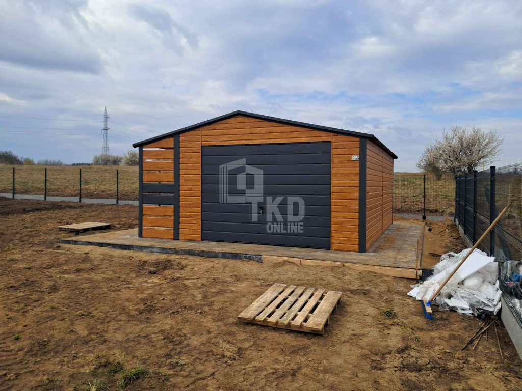 Garaż blaszany 4x5m + wiata 1x5m - brama - drzwi - okno   dach TKD269 Rawa Mazowiecka - zdjęcie 4