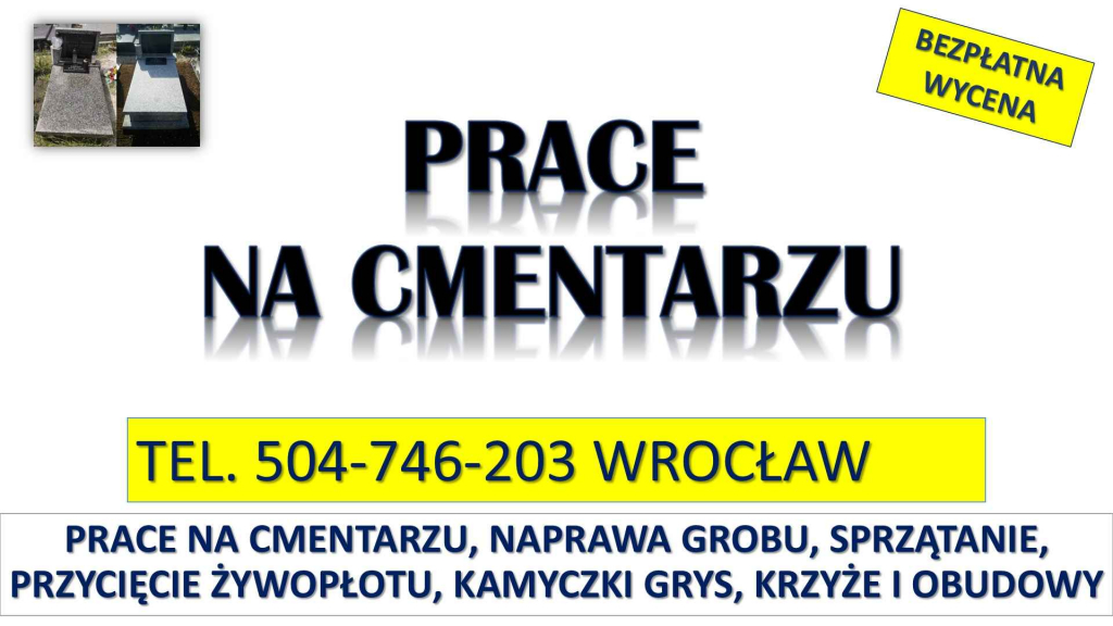 Uzupełnienie ziemi przy grobie, tel. 504-746-203, Cmentarz Wrocław Psie Pole - zdjęcie 3